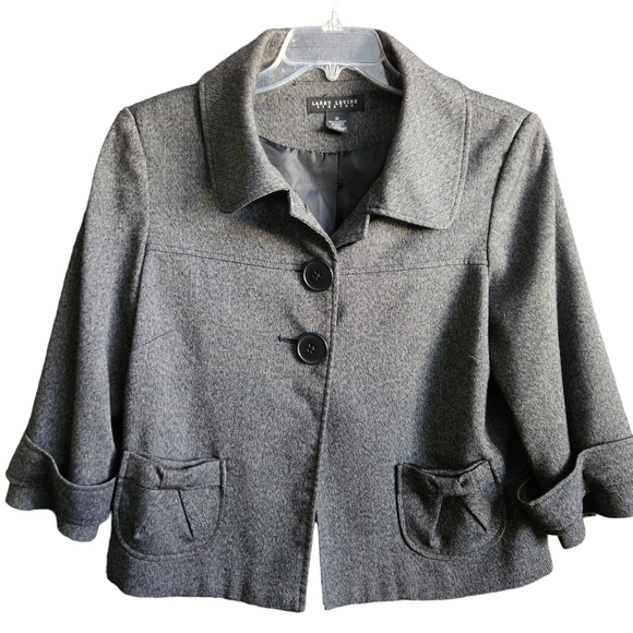 Larry Levine Womens Cropped Two Button Front Sz 12 - Picture 1 of 9